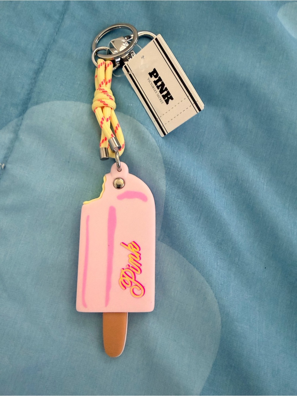 Victoria's Secret PINK Pink & Yellow Ice Pop Keychain Charm